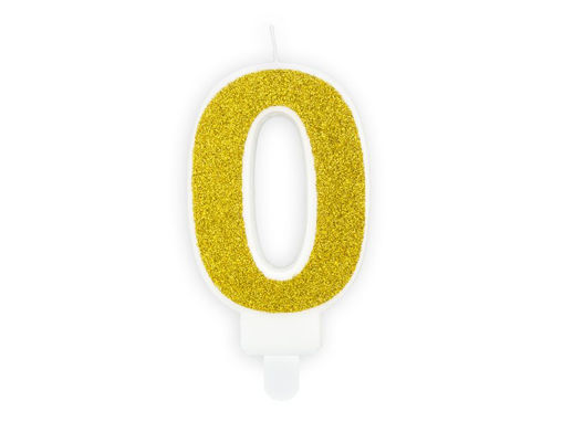 Picture of BIRTHDAY CANDLE GOLD NUMBER 0